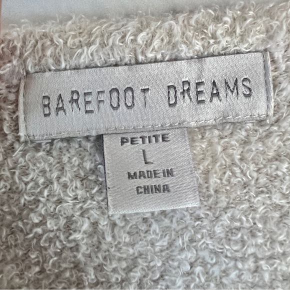 Barefoot Dreams CozyChic Lite V-neck Sweater, Stone, Size LP - Picture 5 of 5